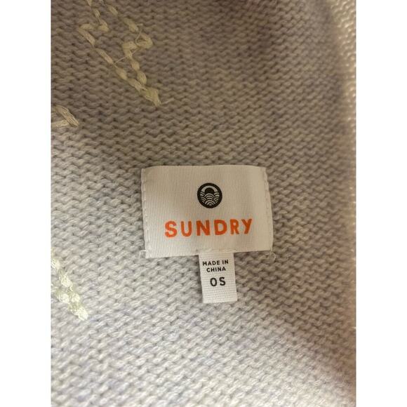 SUNDRY White Bolts Embroidered Wool Cashmere Beanie - Picture 4 of 6